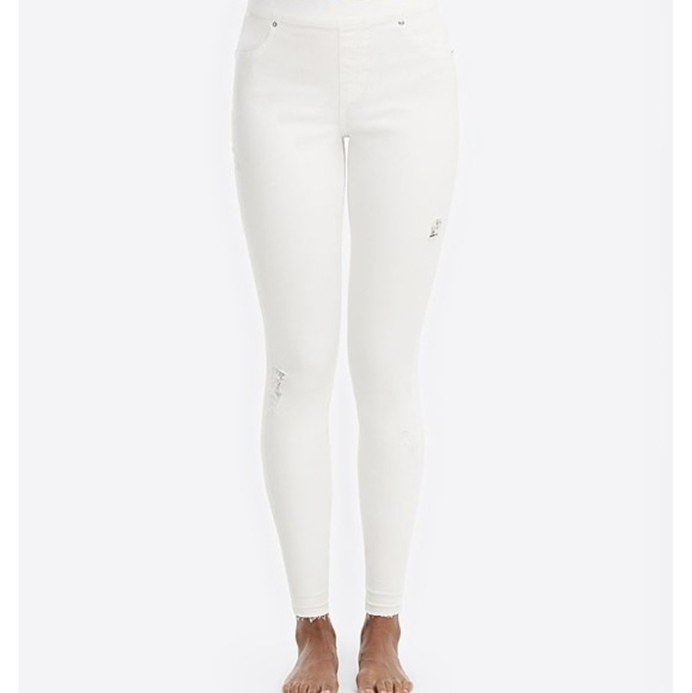 Spanx distressed white jeans XS brand new!